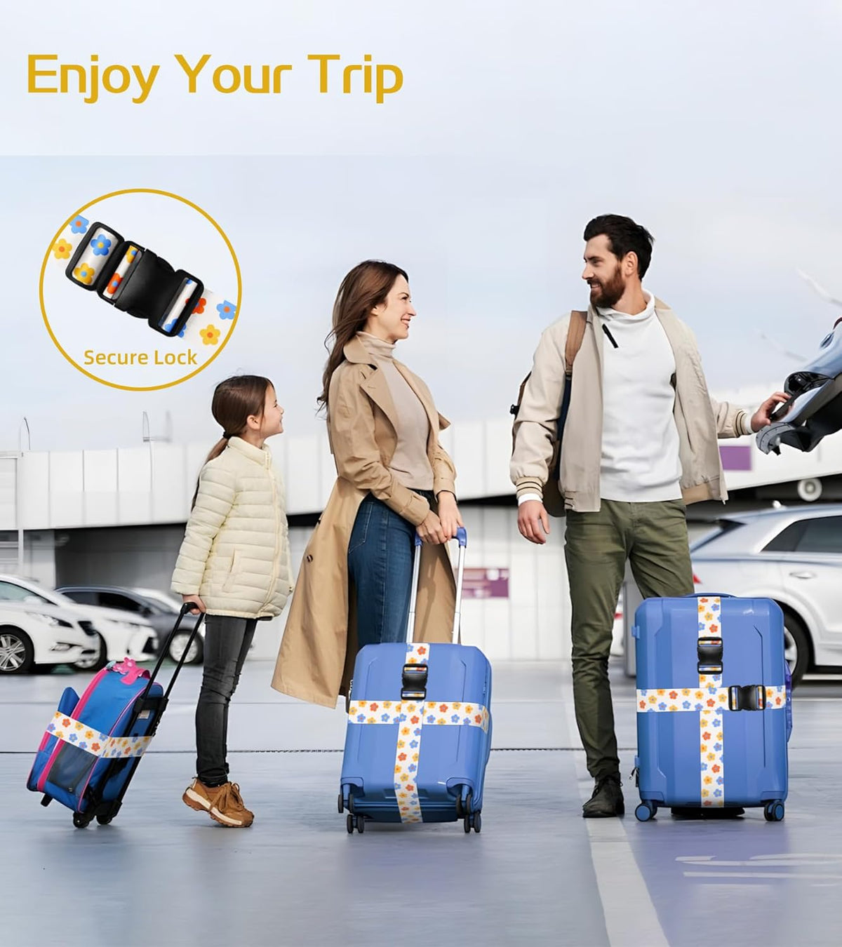 Luggage Straps for Suitcases Travel Belt Luggage Band Heavy Duty Traveling Luggage Identifier Cute Women Girls Unique Accesory,