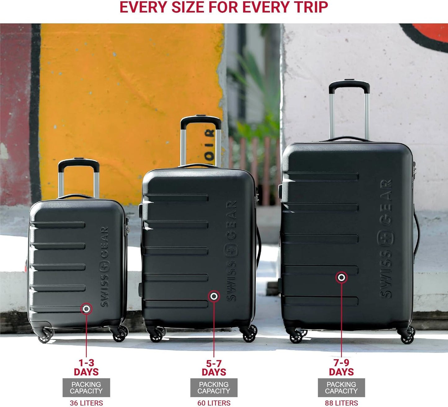 SwissGear 7366 Hardside Expandable Luggage with Spinner Wheels, Sand, Checked-Large 27-Inch