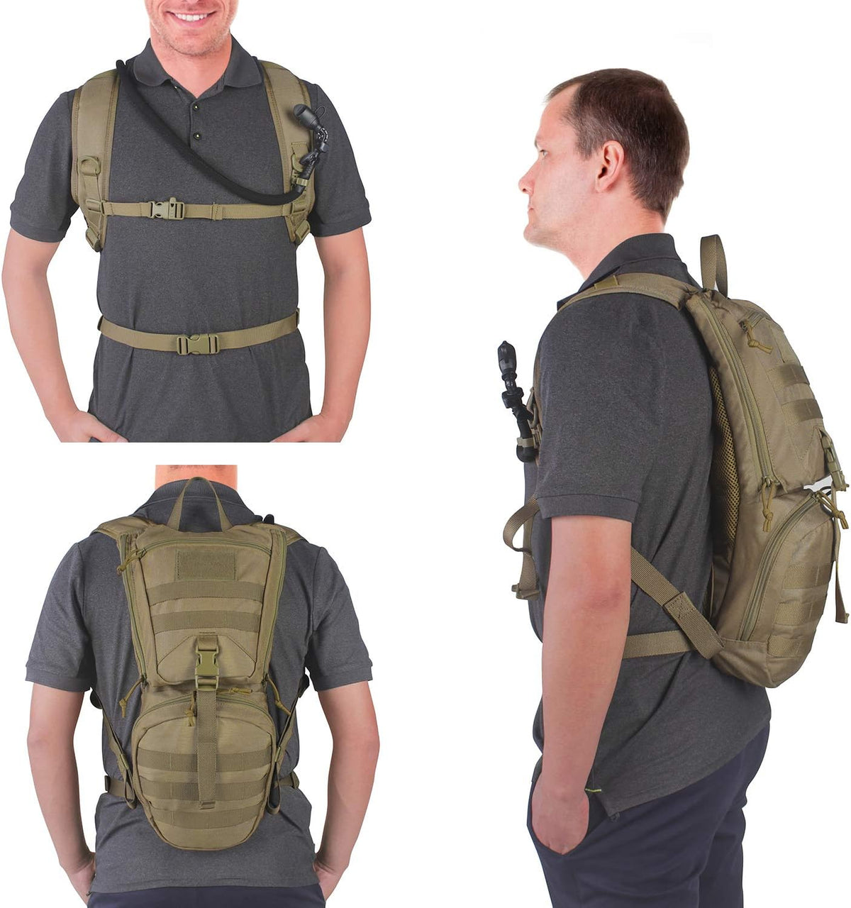 Unigear Tactical Hydration Packs Backpack 1050D with 3L Water Bladder, Thermal Insulation Pack Keeps Liquid Cool up to 4 Hours for Hiking, Cycling, Hunting and Climbing