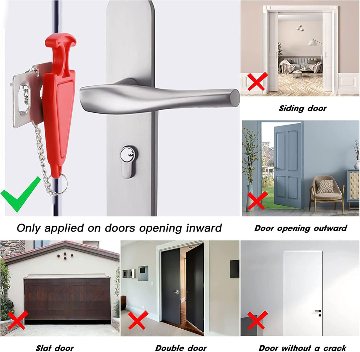 Upgraded Door Stop Alarm with Portable Door Lock 120 dB Travel Door Stopper Door Wedge Alarm,Dual Protection-with 3 Levels Sensitivity for Traveling Hotel Home Apartment College House