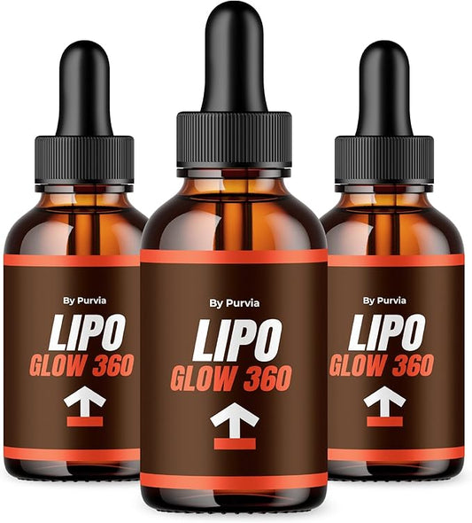 (3 Pack) Lipo Glow 360 Liquid Drops - Lipo Glow 360 Drops for Overall Wellness Support, Advanced Formula Supplement, LipoGlow Liquid Reviews, Lipo Glow 360 for Maximum Strength Support, Made in USA