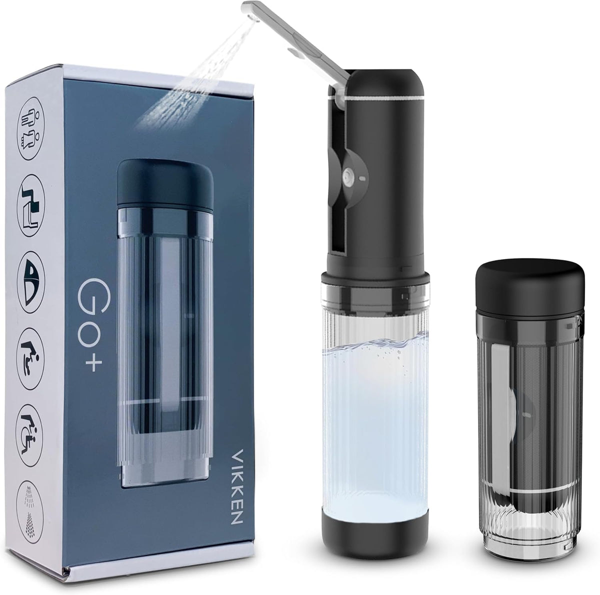 VIKKEN® 200ml Go+ Portable Travel Bidet USB-Type C Electric Rechargeable Mobile Handheld Ultra Strong Water Spray Personal Hygiene Self Care for Women & Men