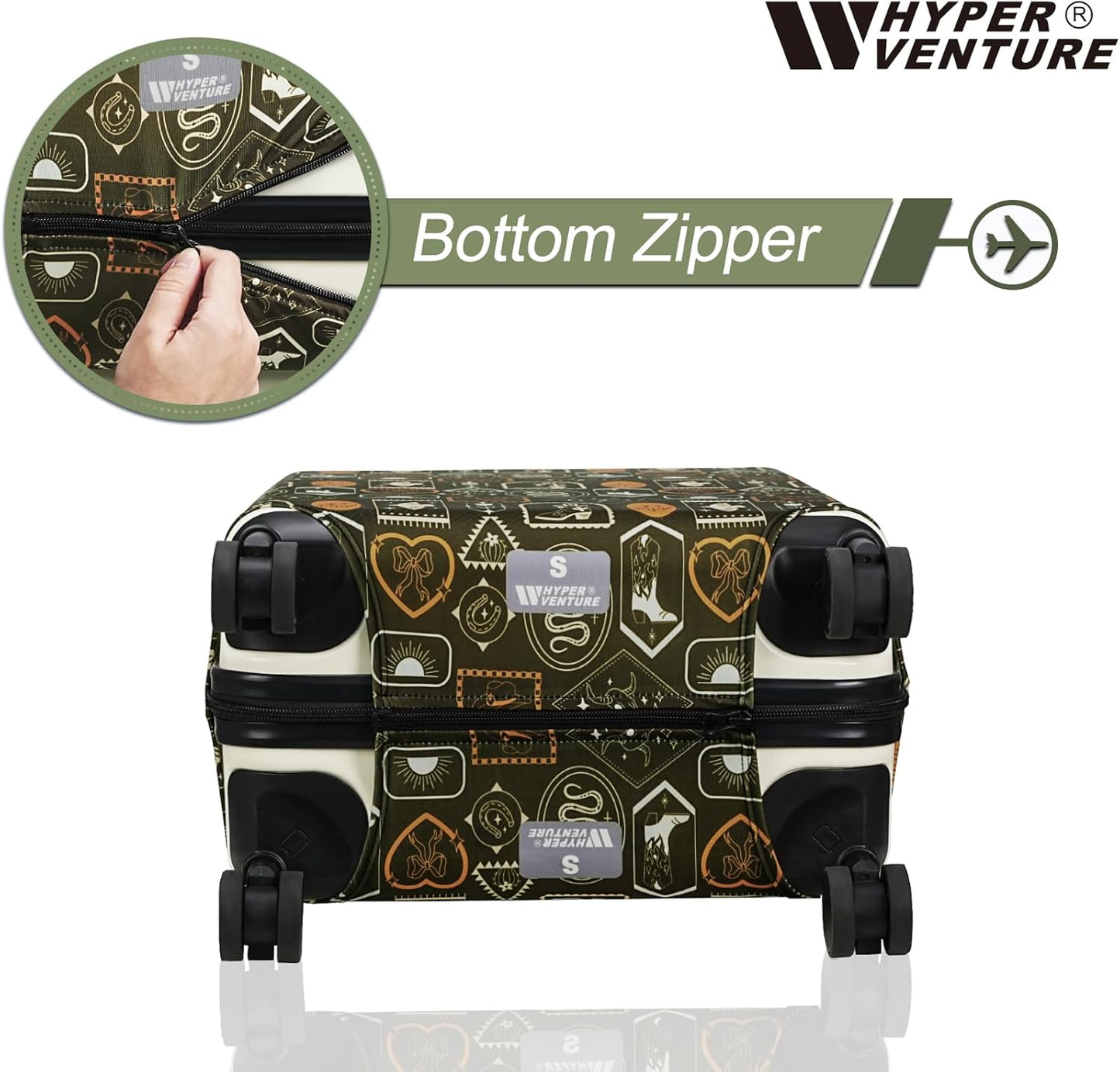 HYPER VENTURE Washable Luggage Cover - Fashion Suitcase Protector Fits 27-30 Inch Luggage (Wilderness Mark, L)