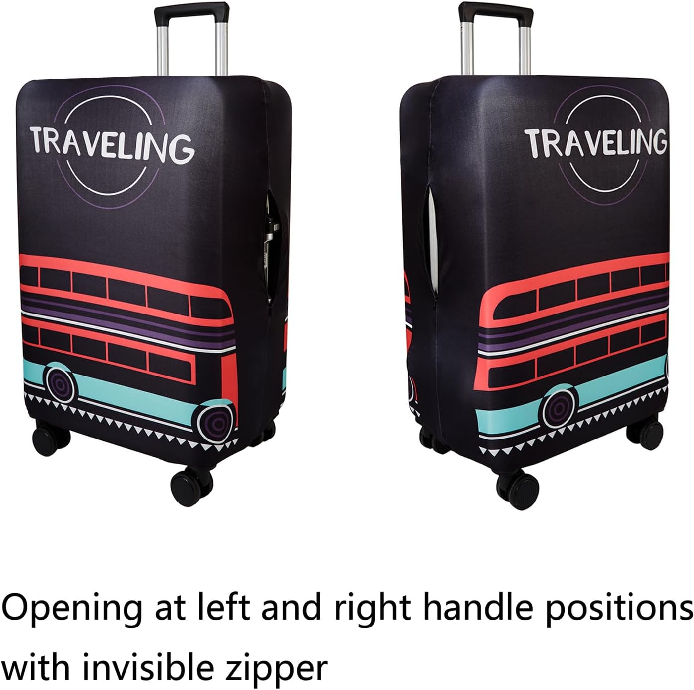WUJIAONIAO Travel Luggage Cover Baggage Suitcase Cover Protector Skins 18-32 Inch (TRAVELING, M (for 22-24 inch luggage))