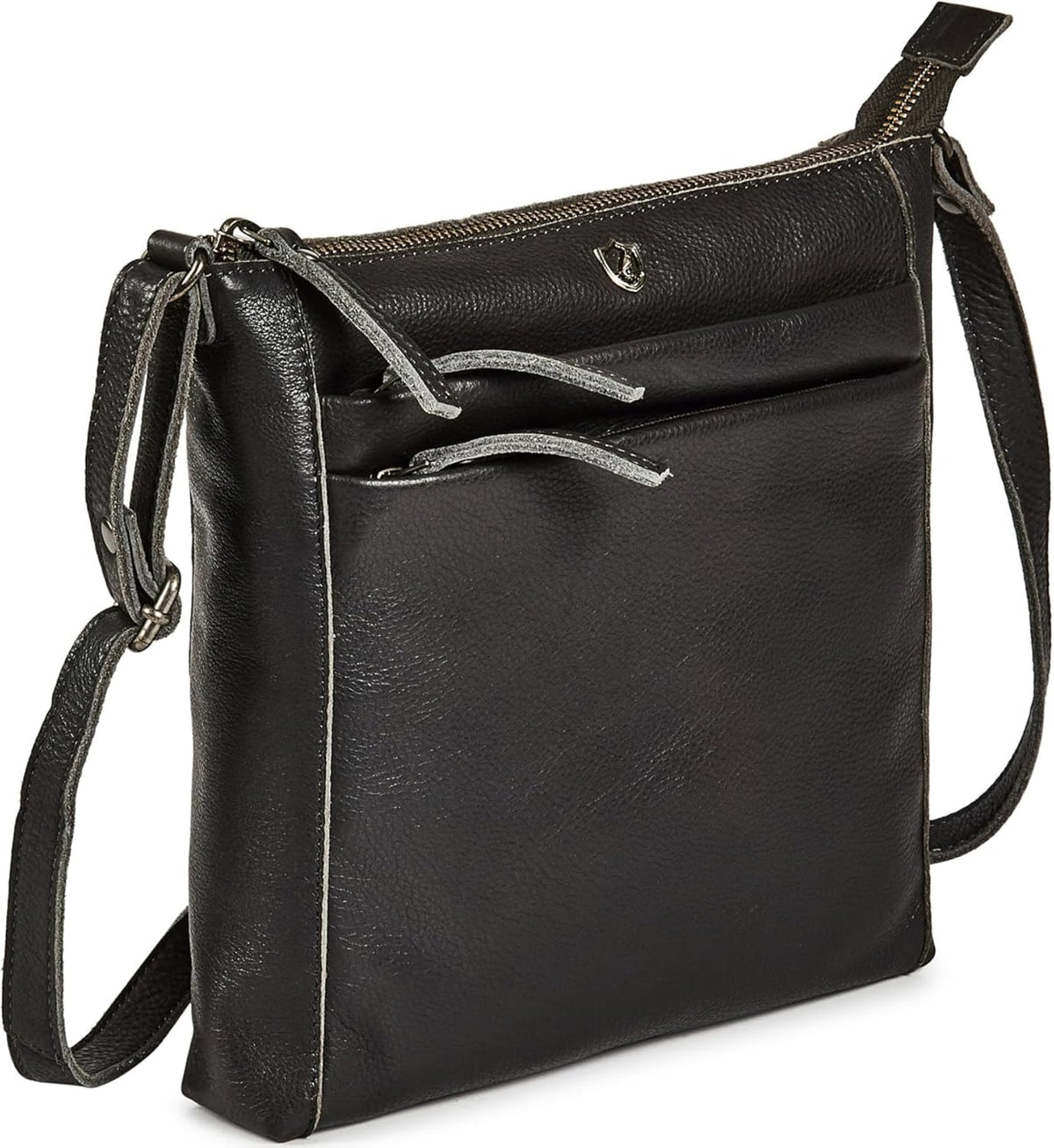 Small Soft Genuine Leather Crossbody Purse Women’s Sling Crossover Shoulder Travel Handbag with Triple Zipper