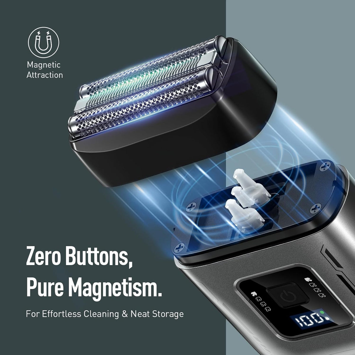 Professional Foil Shaver for Men: Cordless Electric Razor with High-Speed Dual Blades, Rechargeable USB-C, IPX6 Travel-Friendly/Home Use & Waterproof