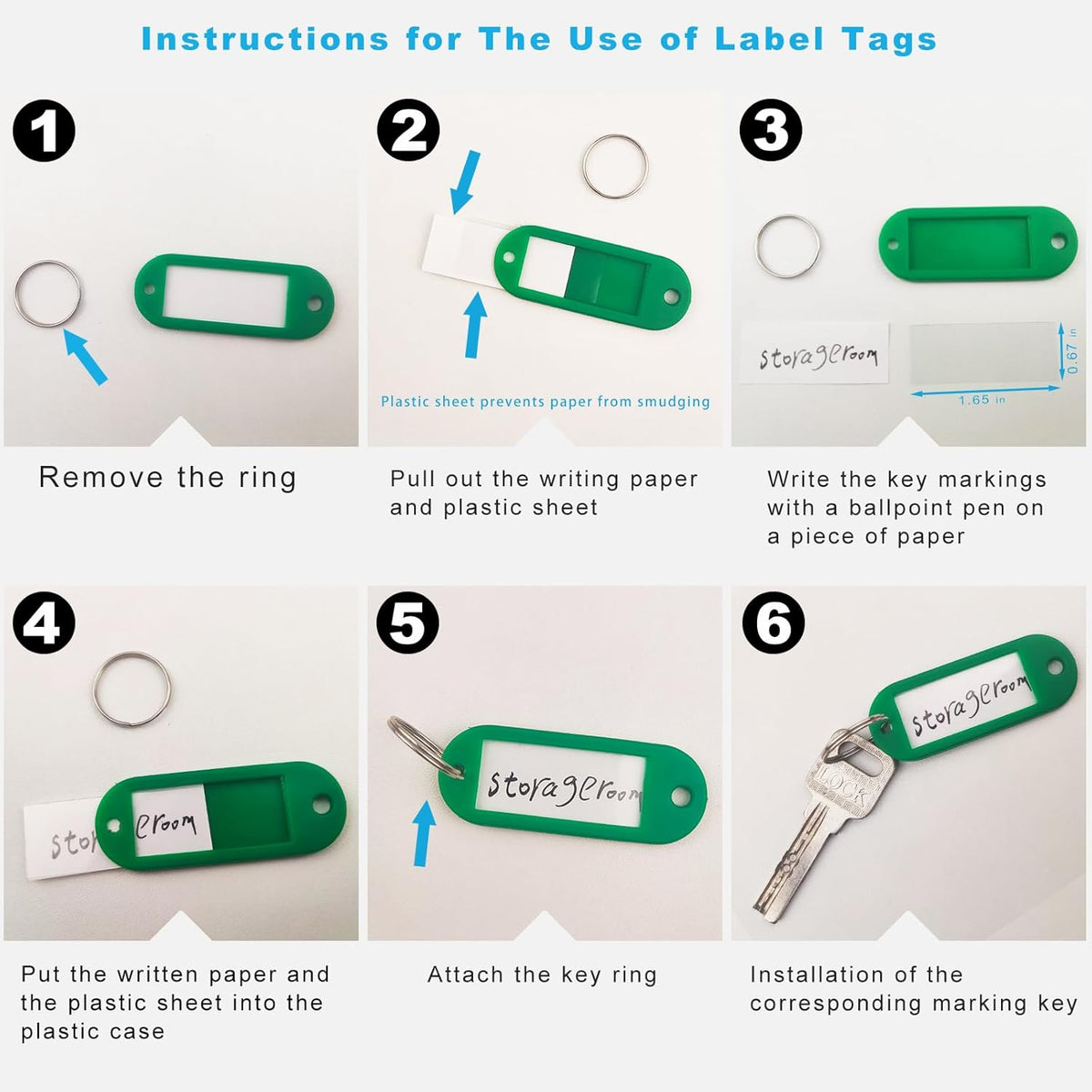 Portable Key Organizer Manager with Enlarged Window for Writing and Displaying More Text, Suitable for Warehouses, Offices, Schools, Homes, Etc (Key Marking and Management)