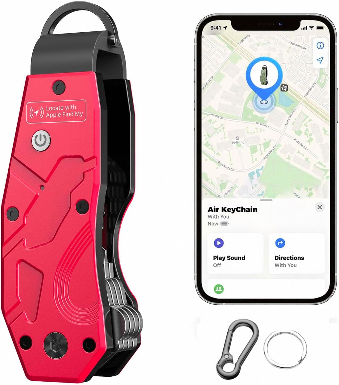 Zeeker Air Keychain, Key Organizer Works with Apple Find My, Built-in airtag chips, Holds 2-6 Keys, Car Key Chains with GPS Tracker, Key Finder, Minimalist Key Holder for Men and Women, (iOS Only)