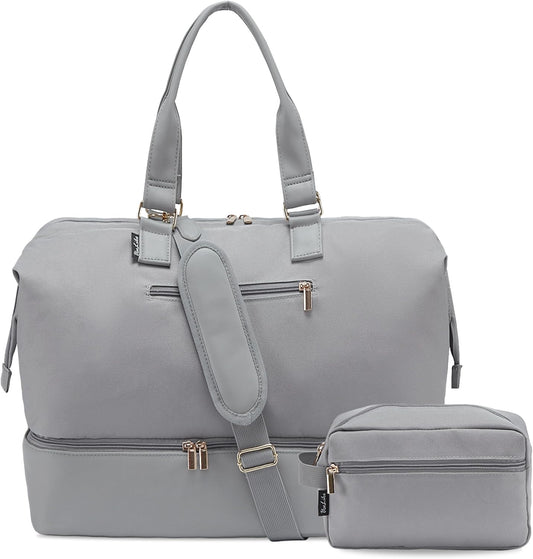 Weekender Bags for Women, Large Travel Duffel Bag with Shoes Compartment, Carry On Overnight Tote Bags with Toiletry Bags, Hospital Bags for Labor and Delivery