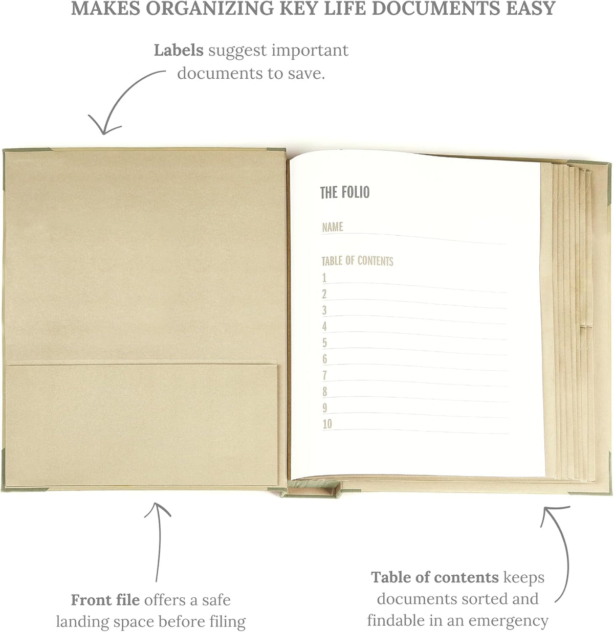 Savor | 2025 Edition The Folio™ Document Organizer | Custom Dyed Cloth-Bound Expanding File for Important Papers, Passports, Birth Certificates & More | Ideal for Home Organization & Graduation Gift