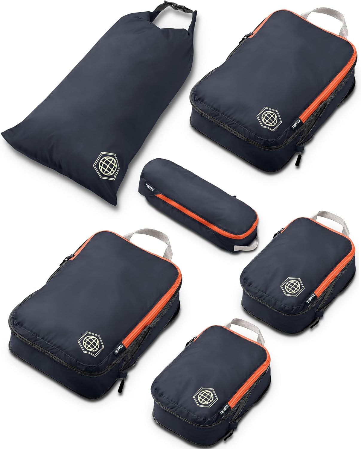 Compression Packing Cubes Set for Travel - Lightweight, Durable Clothes Organizer for Carry-On Luggage and Suitcases by TRIPPED Travel Gear