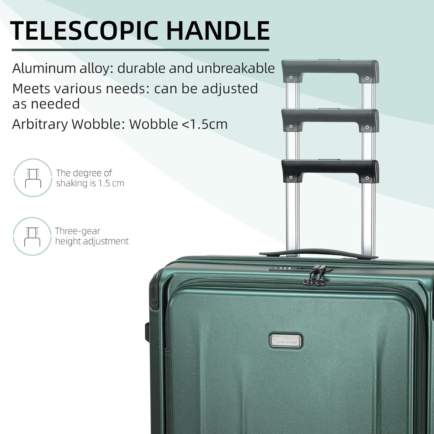 Carry On Luggage, 20Inch & 29 Inch Top Opening Airline Approved ABS+PC Hard Shell Suitcases with Silent Wheels, TSA Lock,Front Pocket and Wet-dry Separated Six-piece Set