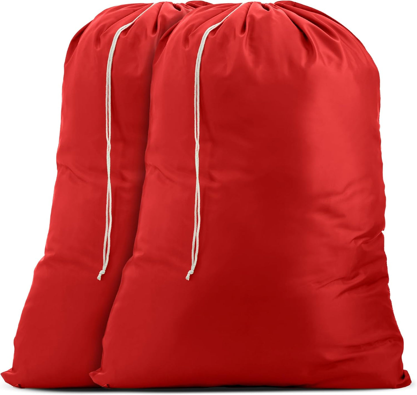 Handy Laundry Nylon XL - Large Capacity with Locking Drawstring, Machine Washable, Fits Laundry Baskets or Hampers, Holds 3 Loads of Clothes - Red (Pack of 2)