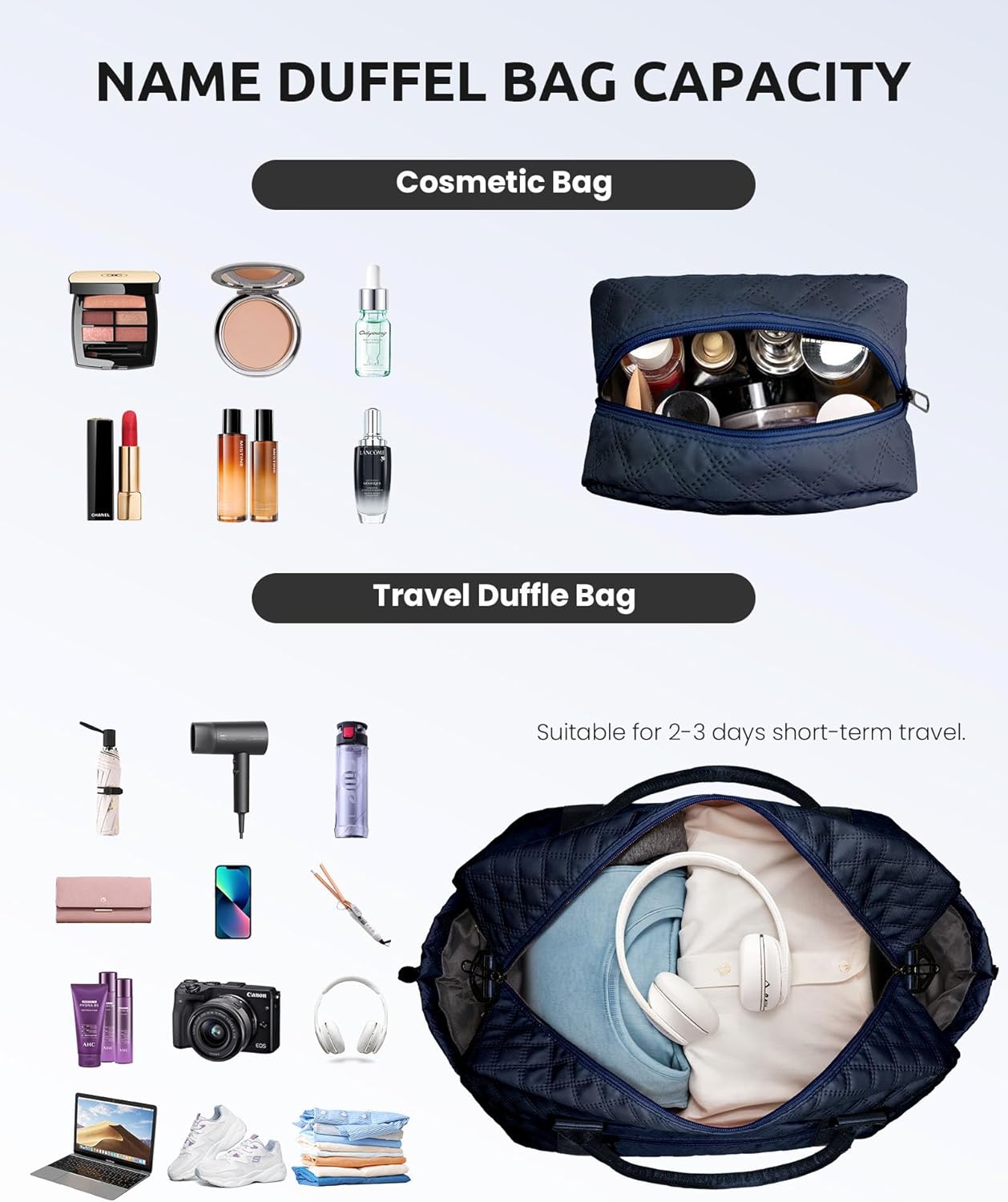 Birthday Gifts for 6 7 8 9 10 11 12 13 Year Old Girls-Duffle Travel Bags, Personalized Weekender Bag, Monogram Overnight Bag for Women, Travel Bag with Makeup Bag Gifts for family (Letter Z)