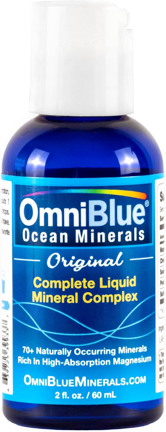 Ocean Minerals - 70+ Trace Minerals & Liquid Magnesium - Potassium, Chloride- Low Sodium - Natural Support for Sleep, Digestion, Regularity, Hydration & Electrolyte Balance (2 oz)