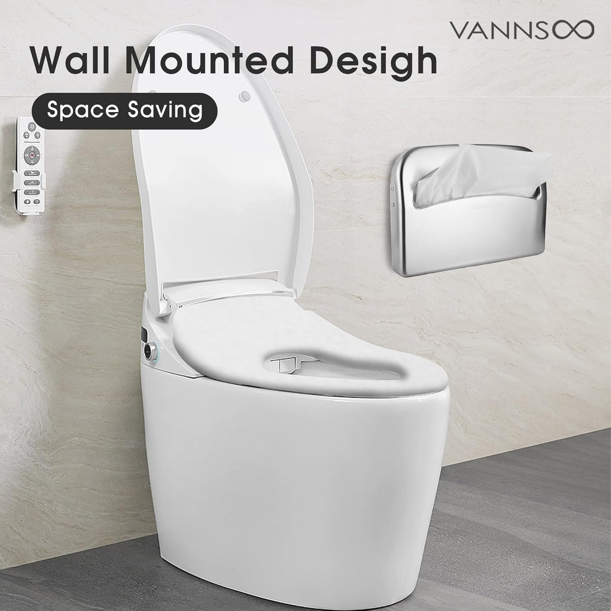 Toilet Seat Cover Dispenser - Stainless Steel Wall Mount Toilet Seat Cover Holder for Commercial Bathroom, 250 Single or Half Fold Seat Covers Capacity (Brushed)