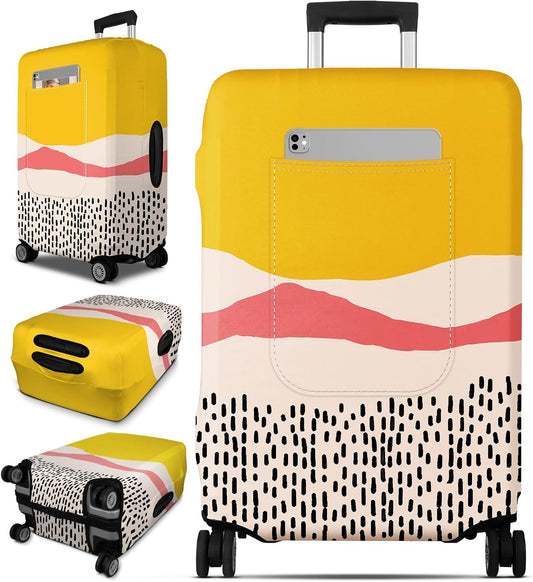 Slohif Luggage Cover for Suitcase Tsa Approved Protector - Luggage Sleeve Large Suit Case Cover Travel Stretch Baggage Case Protective Washable Fit 18-20 Inch Patchwork XS