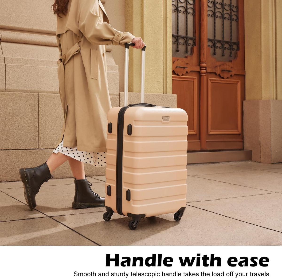 Coolife Luggage 3 Piece Set Suitcase Spinner Hardshell Lightweight TSA Lock (red, 3 piece set(20in24in28in))