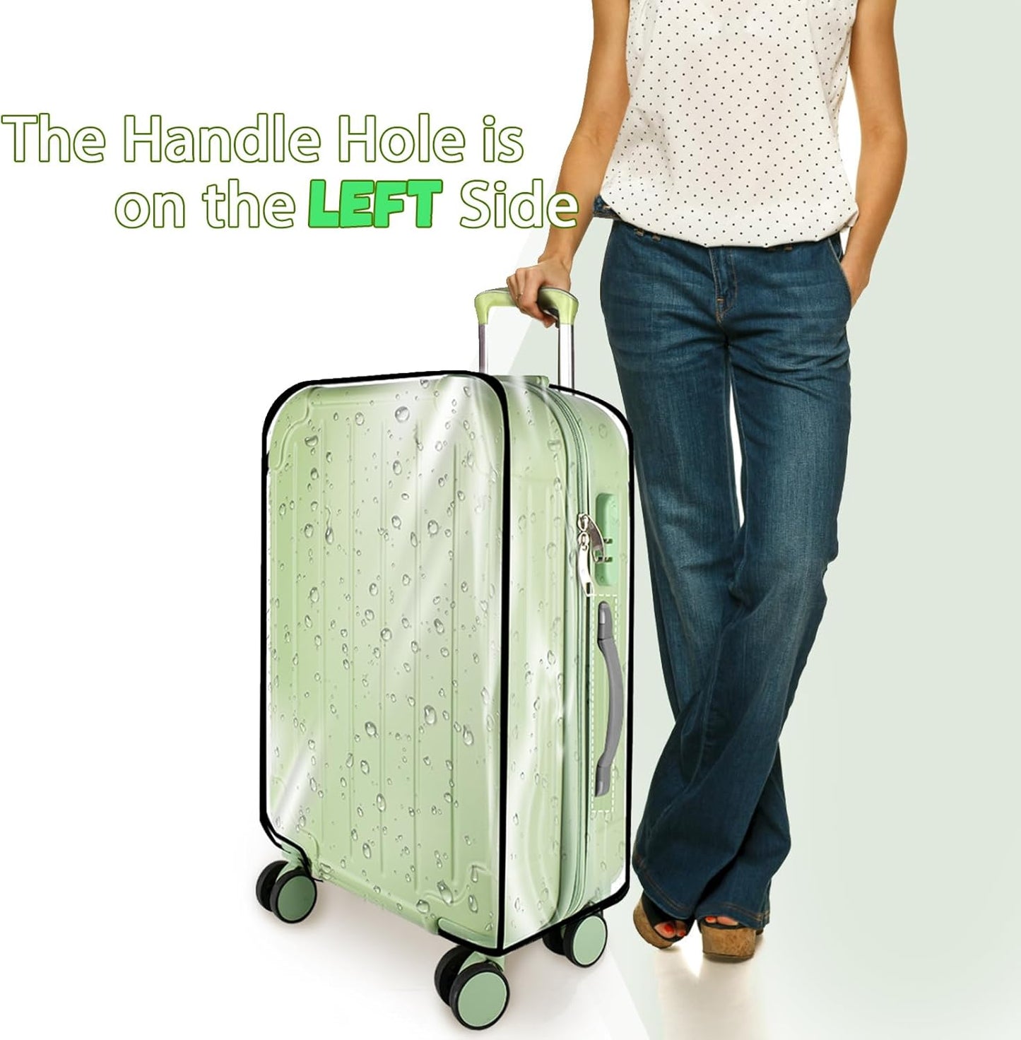 Thicken Clear Luggage Cover Protector, 22" PVC Luggage Covers for Suitcase Waterproof Dustproof Anti-scratch Travel Suitcase Covers Case for Wheeled Luggage