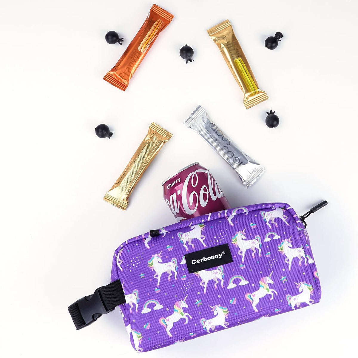 Cerbonny Small Cooler Bag Freezable Lunch Bag for Work School Travel,Small Lunch Bag,Small Insulated Bag For Kids/Adults,Freezer Lunch Bags,Mini Lunch Bag Fit For Yogurt,Suit for 3+(purple unicorn)