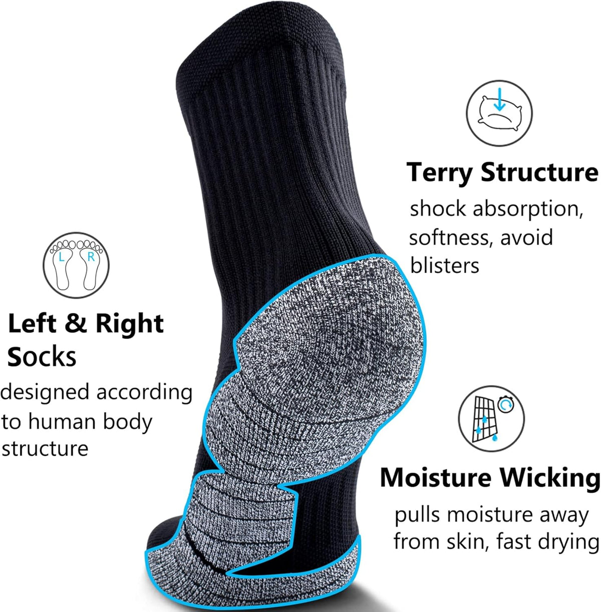 CWVLC Cushioned Compression Sport Quarter Socks for Men Women Youth