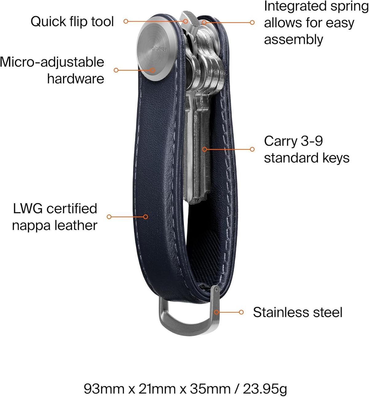 Orbitkey Key Organizer Pro - Leather