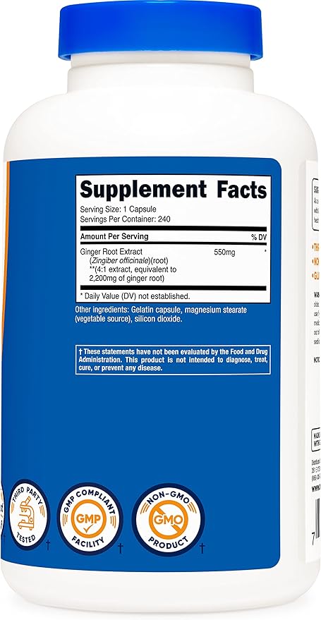 Nutricost Ginger Root Extract 550mg, 240 Capsules (2 Bottles)