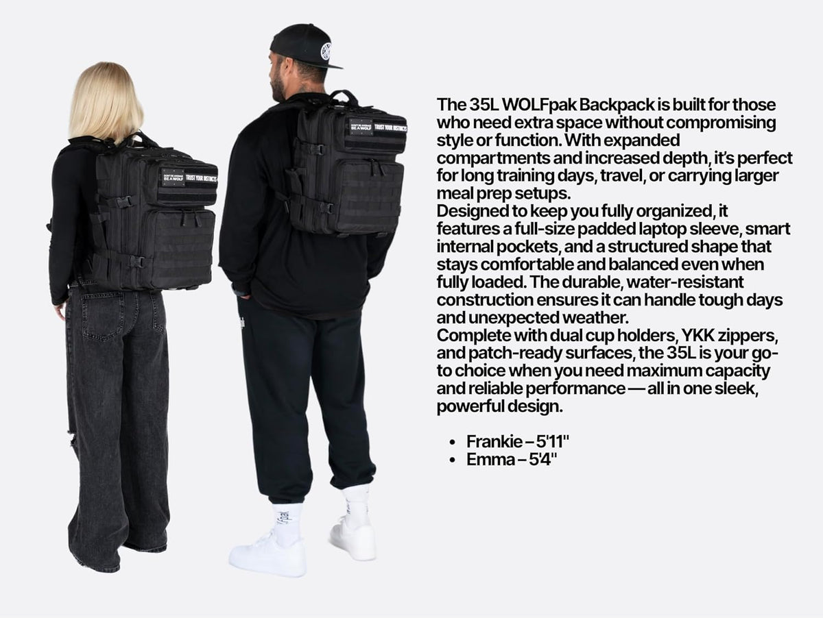 WOLFpak 35L Backpack (NightShade Edition) The Original Backpack. Tactical Bags For The Gym and Travel Bag.