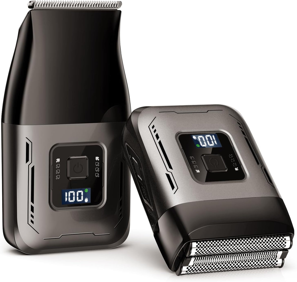 Cordless Foil Shaver for Men: High-Speed 6000RPM, Dual Replacement Heads (Foil + Trimmer), USB-C Rechargeable, IPX7 Waterproof & Battery Display