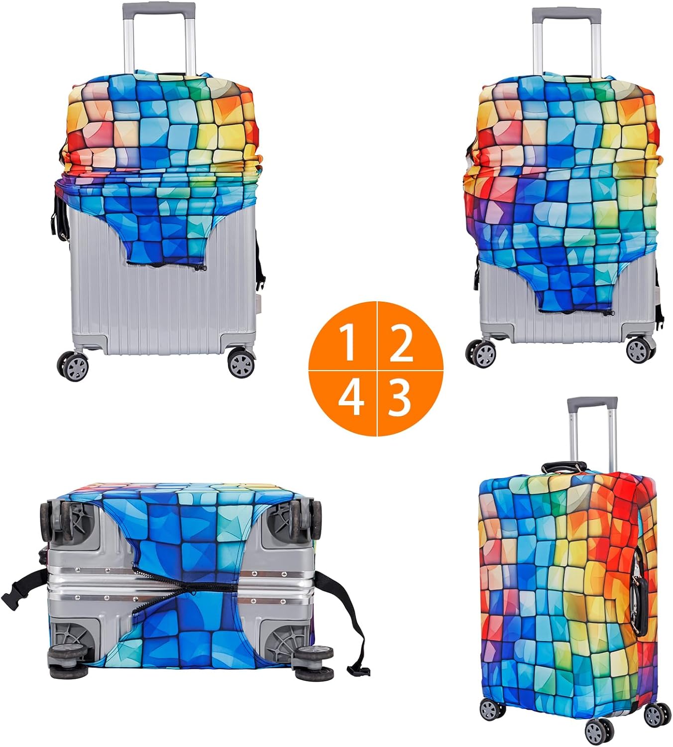 MosaiRudo Travel Luggage Covers For Suitcase Tsa Approved,Suitcase Cover Protector Fit 18-32 Inch Luggage Travel Accessories (T2492, XL)