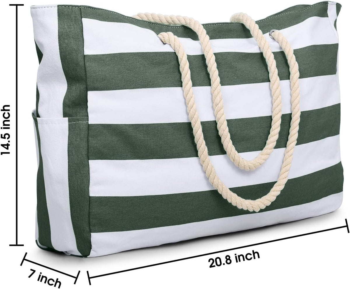 Becokan Beach Bags for Women Large Waterproof Beach Tote Bag Zipper Beach Bags Waterproof Sandproof Swim Pool Bag Large Tote
