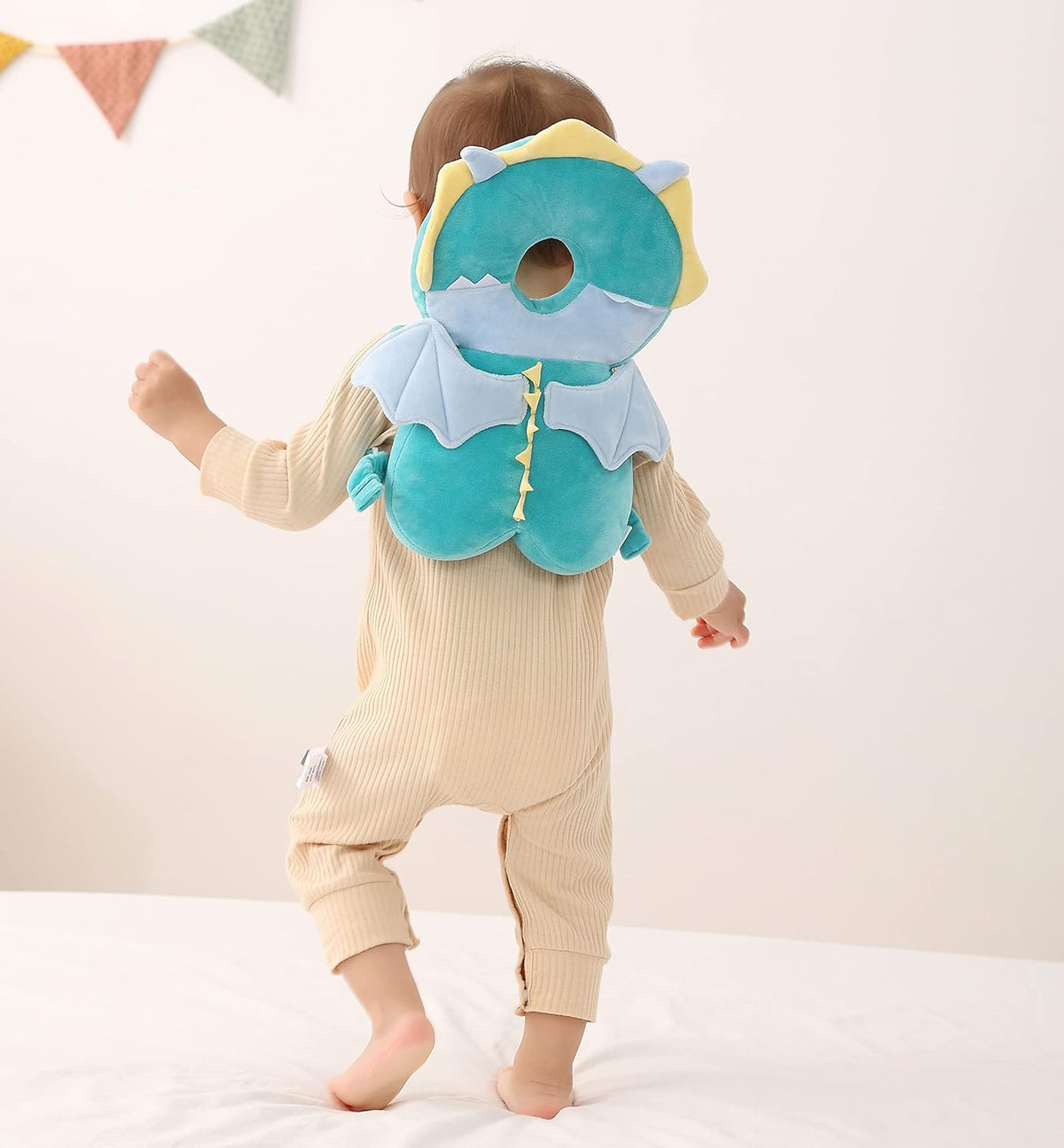 Feidoog Baby Head Protector Cushion Backpack with 3 Knee Pads for Walking & Crawling,Green