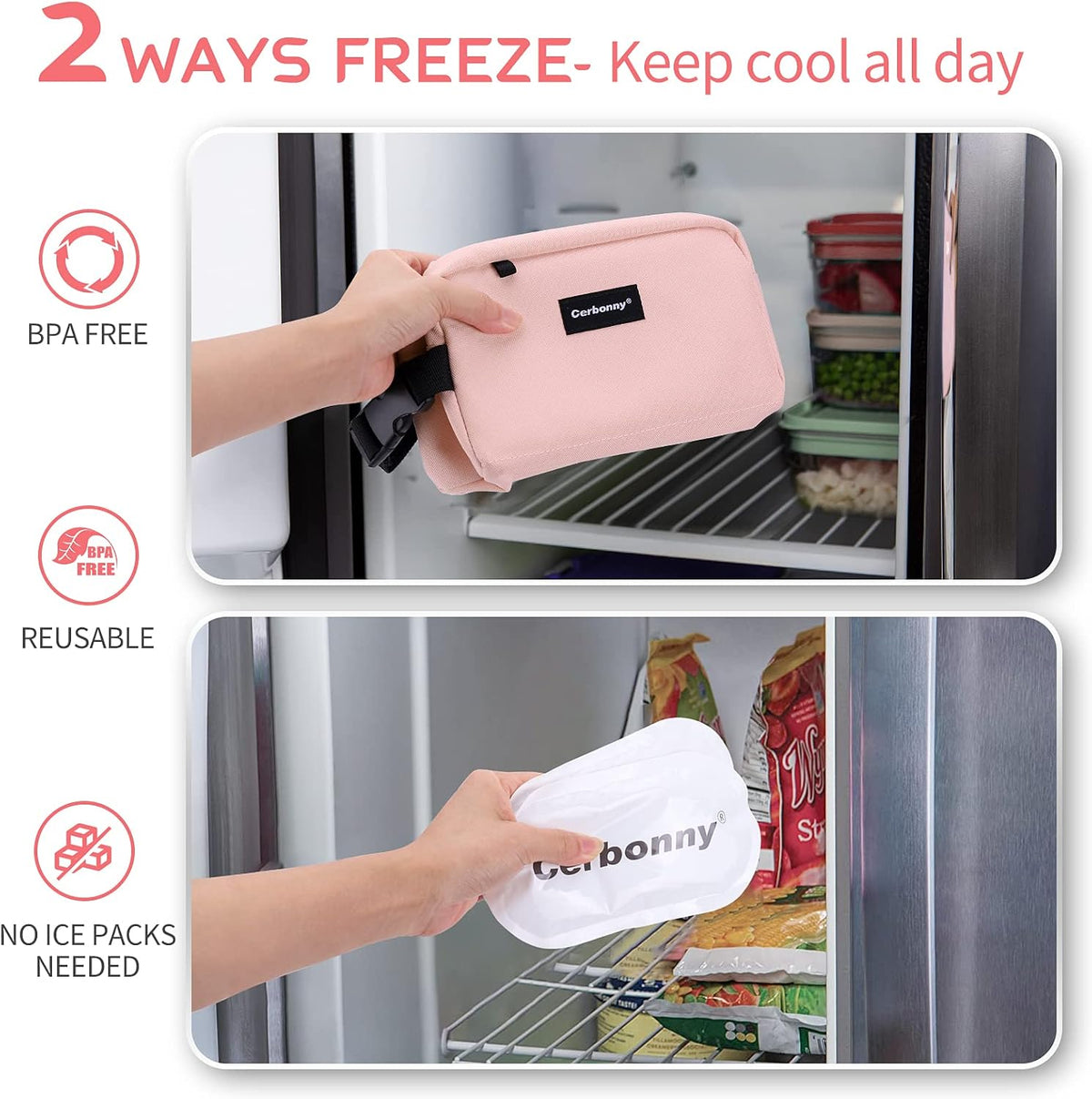 Small Cooler Bag Freezable Lunch Bag for Work School Travel,Small Lunch Bag,Small Insulated Bag For Kids/Adults,Freezer Lunch Bags,Freezable Snack Bag,Mini Lunch Bag Fit For Yogurt,Suit for 3+.
