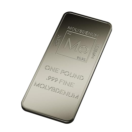 1 Pound Molybdenum Bar Paperweight Bullion with Element Design .999 Pure Molybdenum | Made in USA by Unique Metals