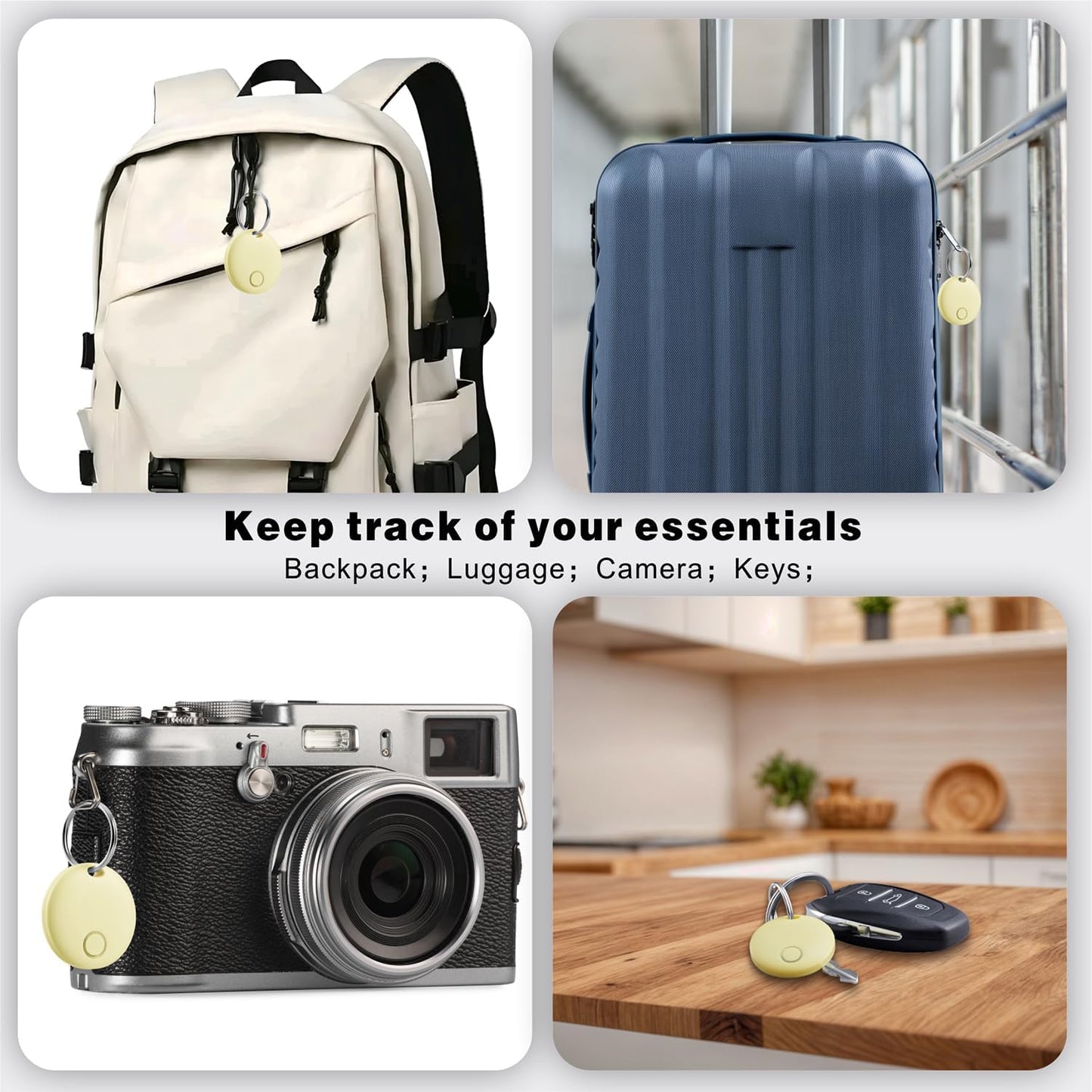 Air Tracker, Smart Bluetooth Tracker Works with Apple Find My (iOS Only), Item Finder Locator for Keys, Luggage, Backpack, IP67 Waterproof, Yellow