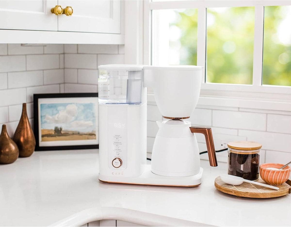 Café Specialty Drip Coffee Maker | 10-Cup Insulated Thermal Carafe | WiFi Enabled Voice-to-Brew Technology | Smart Home Kitchen Essentials | SCA Certified, Barista-Quality Brew | Matte White