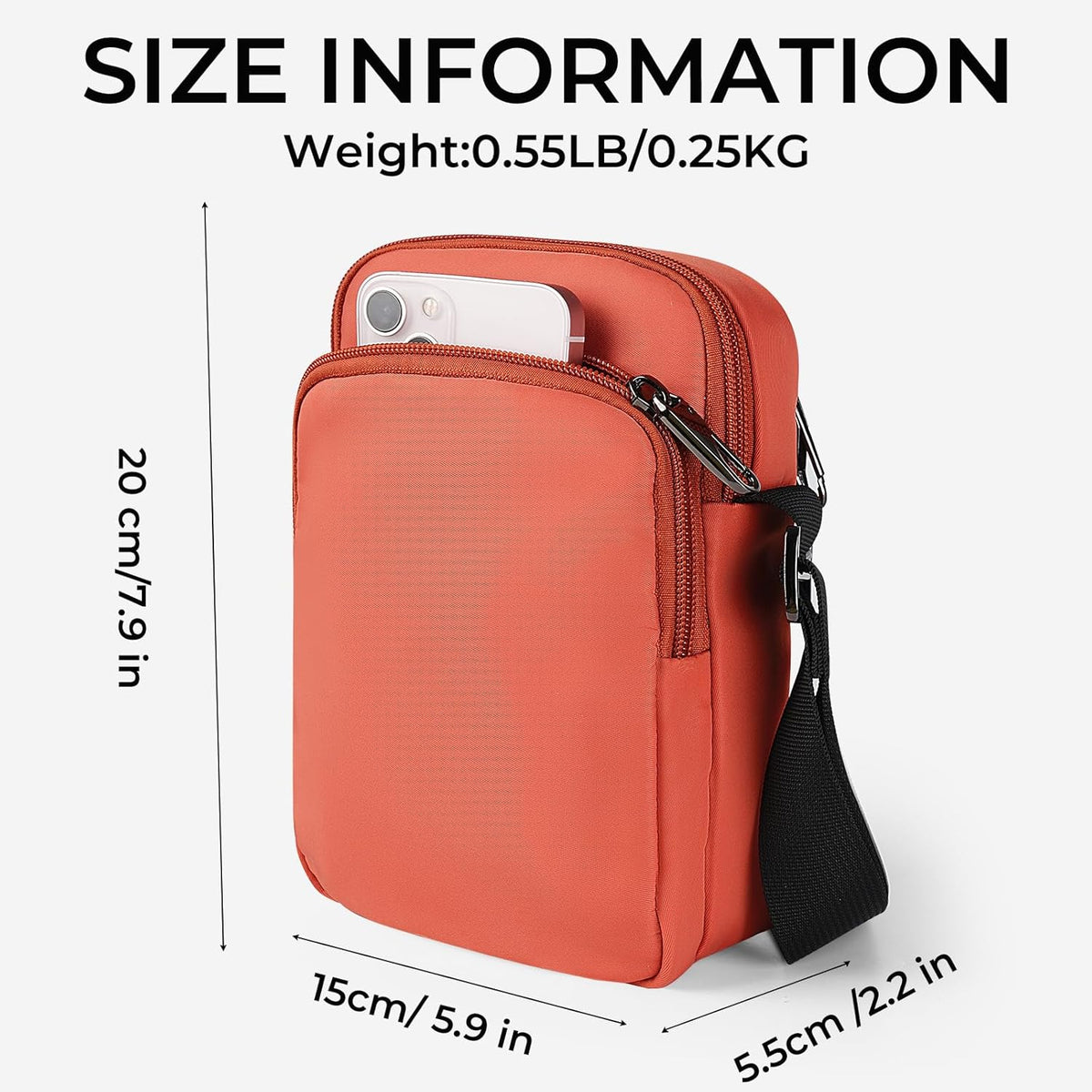 BROADREAM Small Crossbody Bag Men Women, Anti-Theft Crossbody Sling bags - Mini Shoulder Travel Bag for Hiking Sports