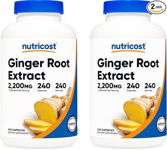 Nutricost Ginger Root Extract 550mg, 240 Capsules (2 Bottles)