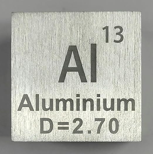 1.5" 38.1mm Aluminium Metal Cube Al up to 99.9% Pure Periodic Table Element Engraved Density Collection Science Education Display Block Cube + Acrylic Case Box - 1PC