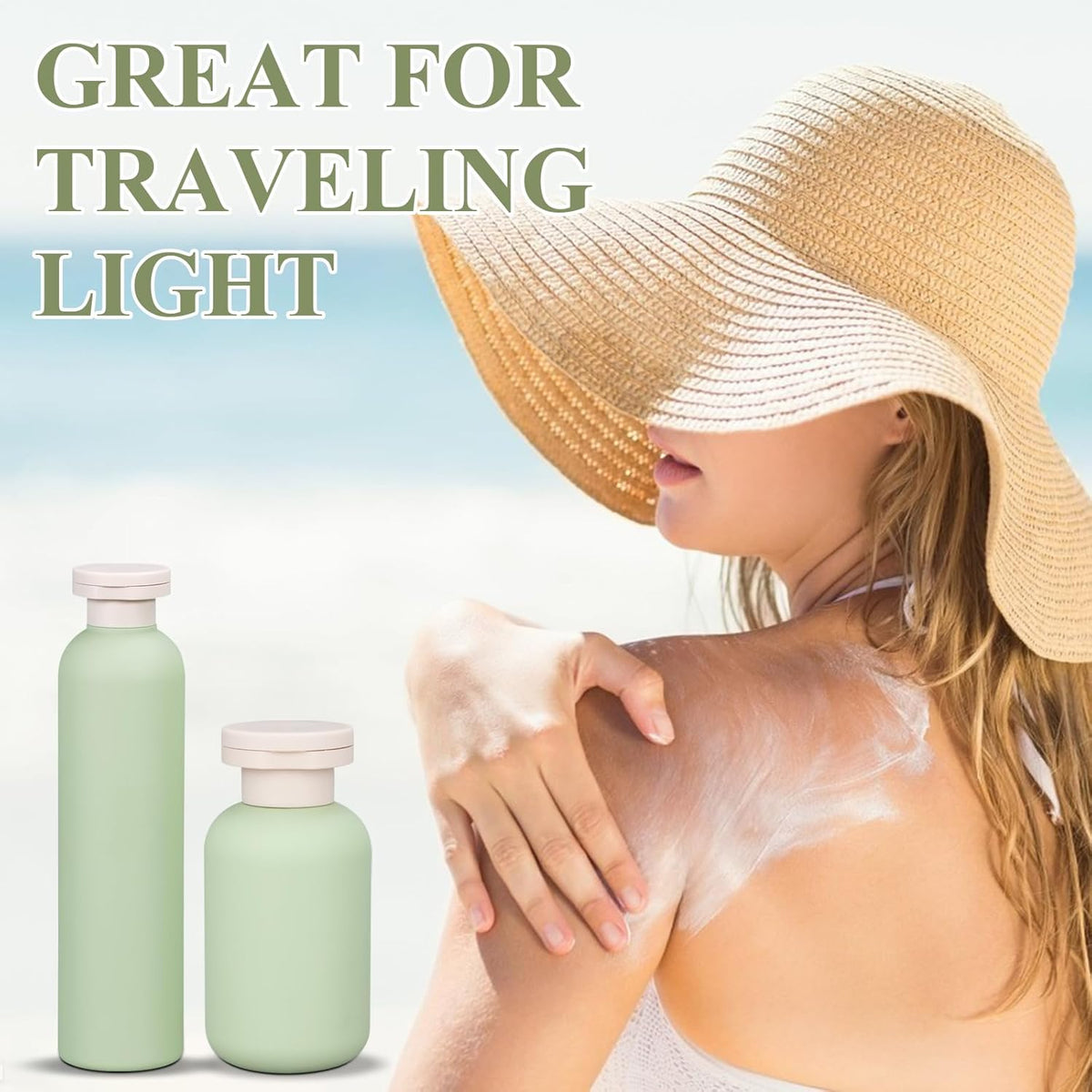 ASEVAT 8.8oz 4Pcs Plastic Refillable Travel Shampoo And Conditioner Bottles With Flip Cap