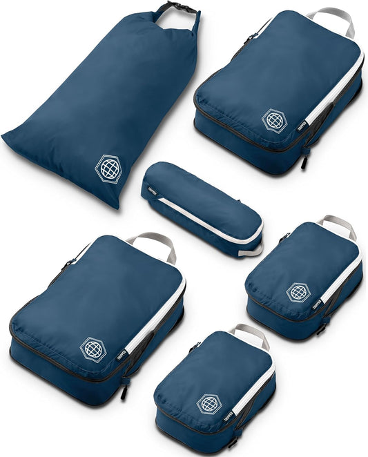 Compression Packing Cubes Set for Travel - Lightweight, Durable Clothes Organizer for Carry-On Luggage and Suitcases by TRIPPED Travel Gear