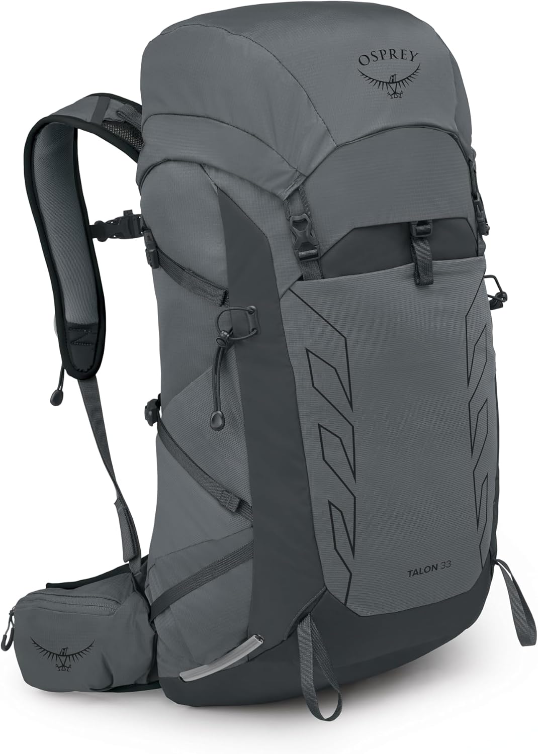 Osprey Talon 33L Men's Lightweight Hiking Backpack with Hipbelt, Phantom Grey/Dark Charcoal
