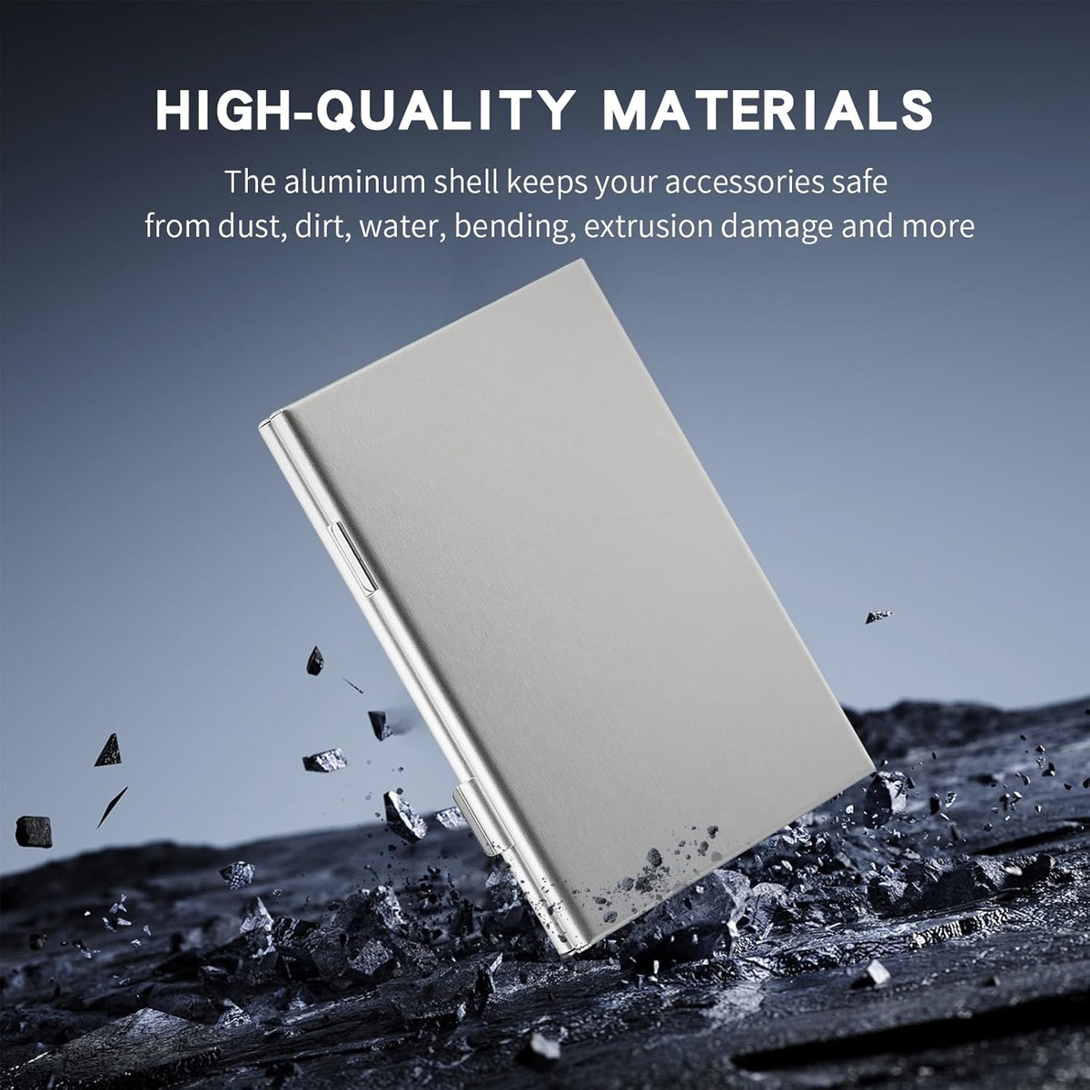 Aluminum SIM Card Case, 19Slots Ultrathin SIM Card Holder, Fit for 2 SIM Card, 14 Micro sim Card, 2 Nano sim Card and 1 Cell Phone Eject Pin Slots, Silver