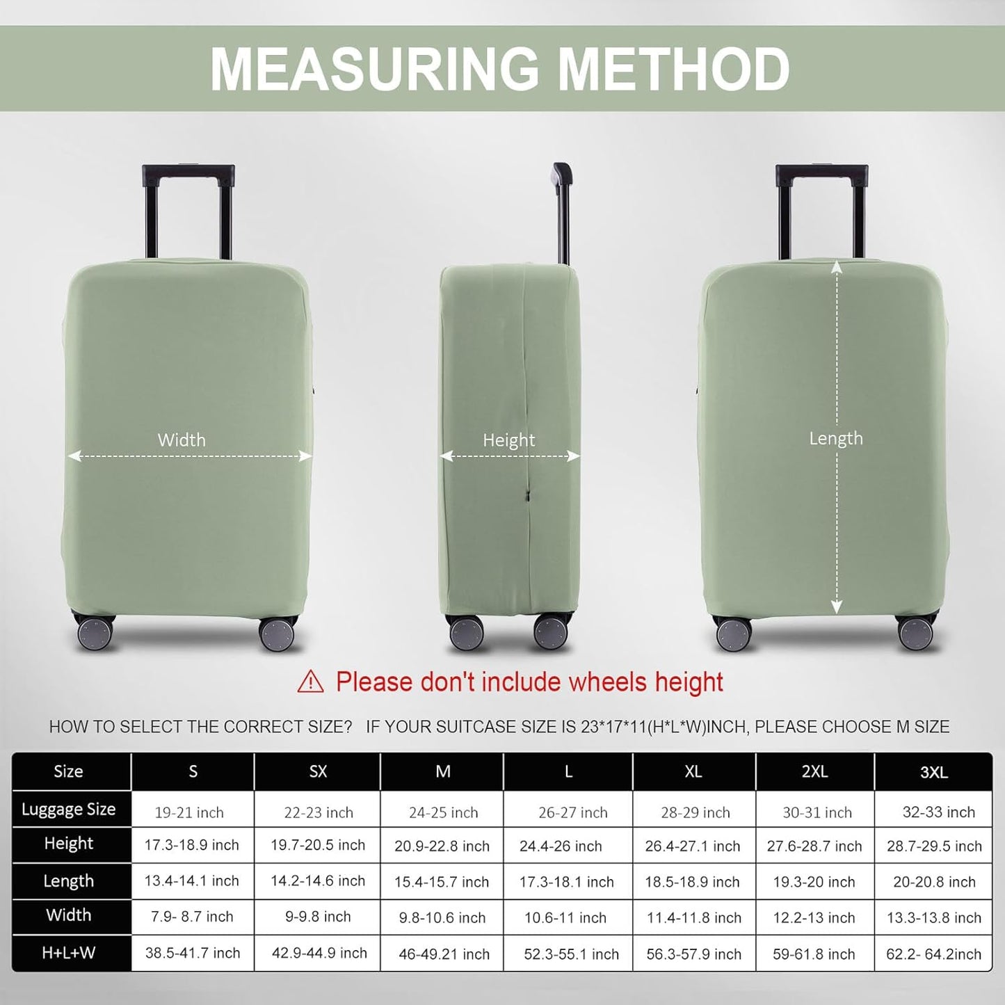 Travel Luggage Cover - Scratch-Resistant Fit 19-31 Inch Suitcase Protector (Cyan, S(19-21 inch))