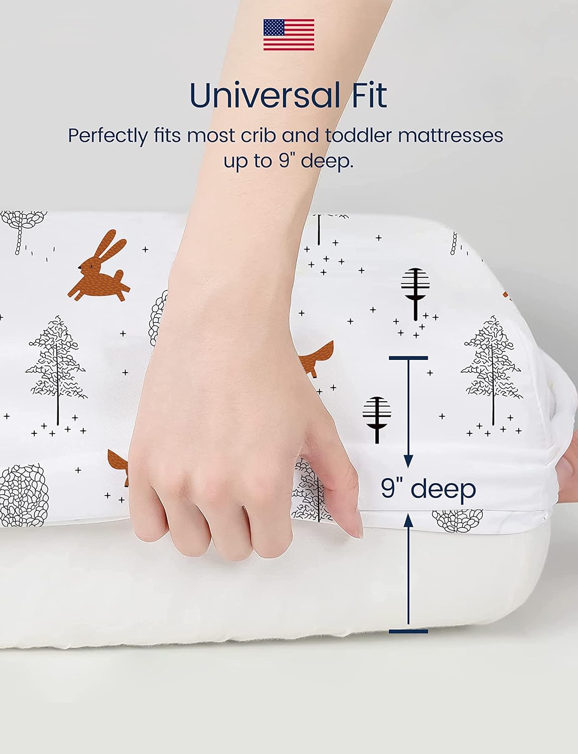 TotAha Space Crib Fitted Sheet, Super Stretchy Jersey Star Crib Sheets, Buttery Soft Boy Crib Mattress Sheets, Ultra Breathable Baby Bed Sheets 28x52x9 Extra Deep Pocket, 2 Pack