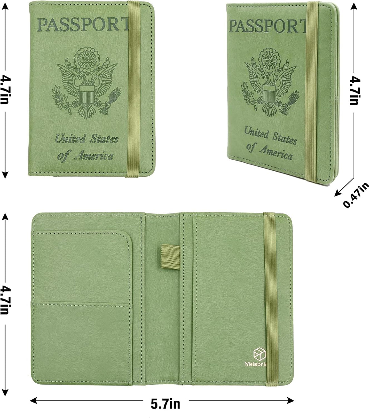 Melsbrinna Premium Leather Passport Holder Covers Case, Waterproof Rfid Blocking Travel Wallet Passport Holder with Pen Holder, Cute Passport Book for Women/Men