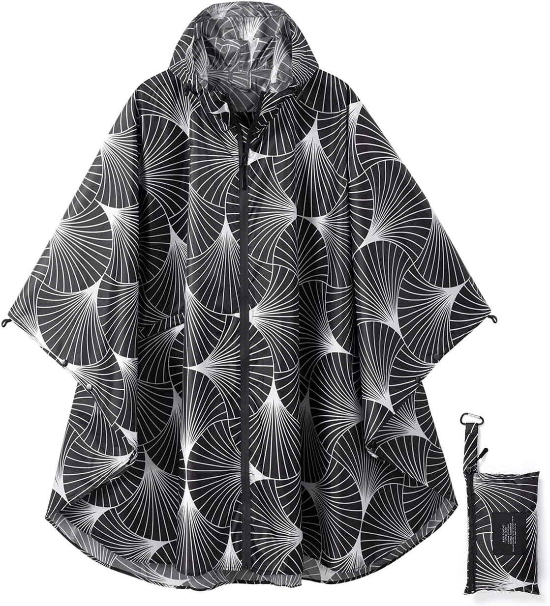 Rain Poncho Jacket Coat Hooded Zipper Style for Women/Men/Adult with Pocket