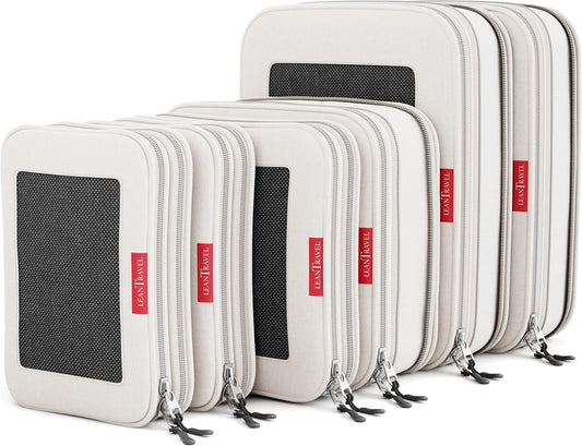 Compression Packing Cubes for Travel Organizers with Double Zipper, LeanTravel