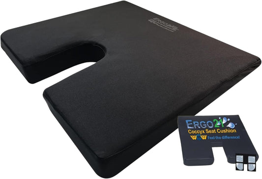 LiquiCell Coccyx Seat Cushion, Aid for Tailbone Pain Relief, Sciatica Pain, Back Support | Donut Like Butt Pillow for Long Hours Sitting at Home/Office Chair (17.5" W x 15.5" L x 2" H)