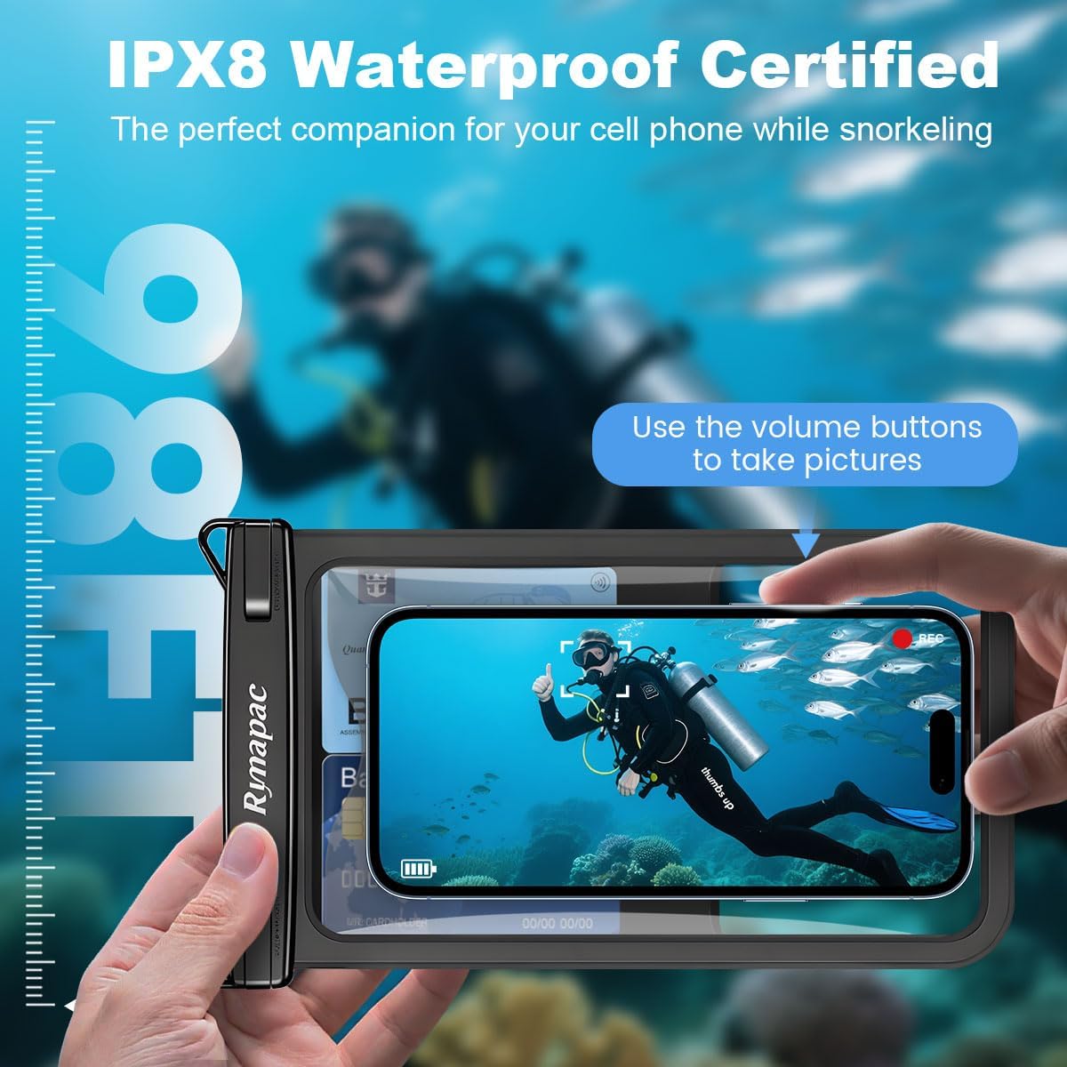Waterproof Phone Pouch - 8.5in Waterproof Phone Case with Lanyard, IPX8 Cell Phone Dry Bag Beach Essentials for iPhone 16 15 14 Pro Max, Galaxy S25 S24 Ultra, 2 Pack